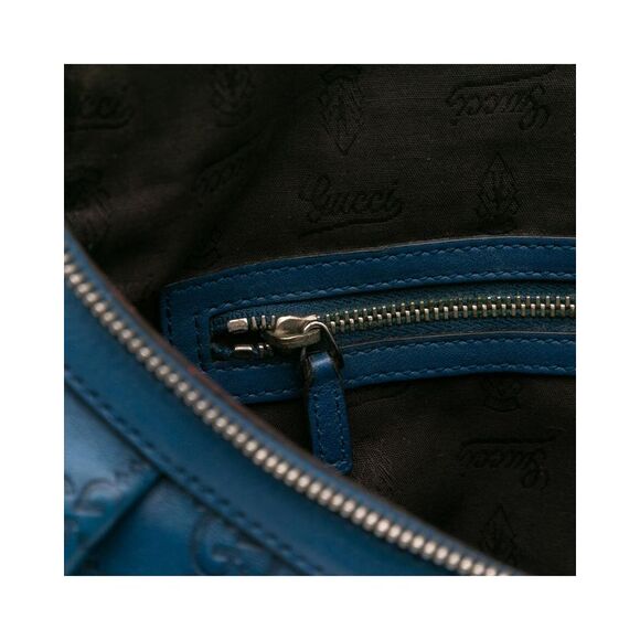 Pre Loved Gucci ssima Icon Bit Satchel Women Blue Messenger Bags - Picture 7 of 8
